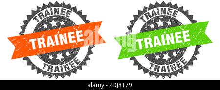 trainee grunge stamp set. trainee band sign Stock Vector