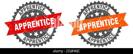 apprentice grunge stamp set. apprentice band sign Stock Vector