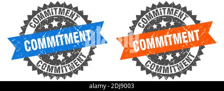 commitment grunge stamp set. commitment band sign Stock Vector