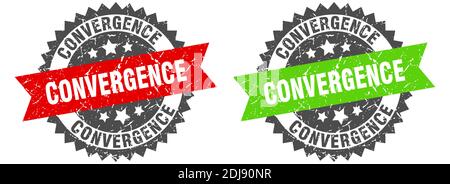 convergence grunge stamp set. convergence band sign Stock Vector