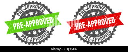 pre-approved grunge stamp set. pre-approved band sign Stock Vector
