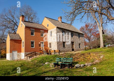 Built in 1758 in Frederick Maryland, Schifferstadt House (now serving as an Architectural museum) is the oldest building in the city and is among the Stock Photo