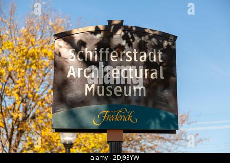 Frederick MD,USA 11.24.2020: Schifferstadt House (now serving as an Architectural museum) is the oldest building in the city and is among the examples Stock Photo