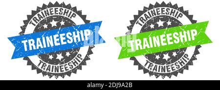 traineeship grunge stamp set. traineeship band sign Stock Vector