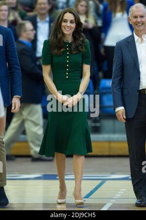 Catherine, Duchess of Cambridge and Prince William, Duke of Cambridge visit the University of British Columbia on September 27, 2016 in Kelowna, Canada. She wears a dress of Dolce & Gabbana. Photo by Lionel Hahn/ABACAPRESS.com Stock Photo