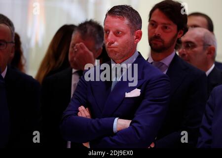 Lapo Elkann during a Ferrari press conference in the Paris Motor Show 2016 in Palais des Expositions, Paris, France on September 29th, 2016. Photo by Henri Szwarc/ABACAPRESS.COM Stock Photo