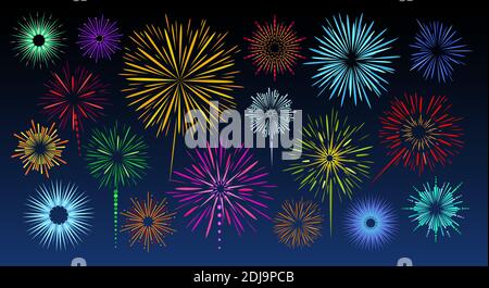 Celebration fireworks bursts Stock Vector