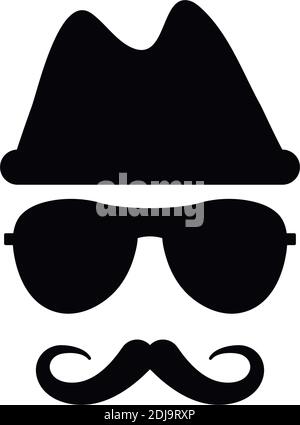 Spy with mustache icon design template vector isolated Stock Vector