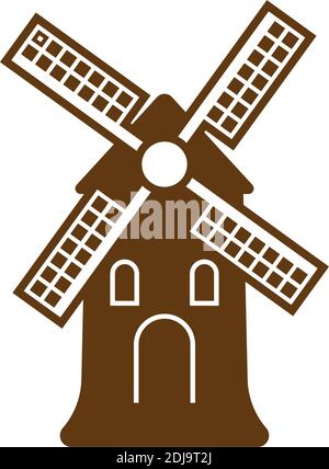 Windmill icon design template vector isolated illustration Stock Vector