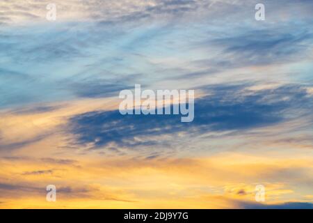 Pastel colors sunrise sky, Quito, Ecuador. Stock Photo