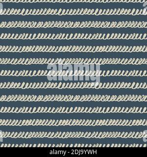 Hand drawn wavy lines vector seamless pattern. Stock Vector