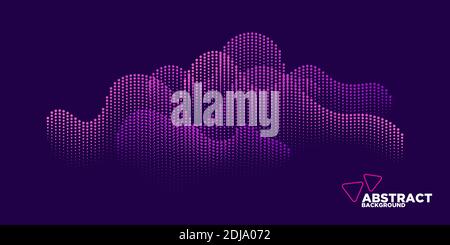 Vector abstract background with dynamic waves, dots, line and particles-Vector Illustration Stock Vector