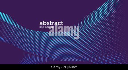 Modern colored poster for sports. Wave with dots created using blend tool - Vector Illustration Stock Vector