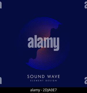 Poster of the sound wave. Vector illustration music on dark background. Illustration suitable for design - Vector Illustration Stock Vector