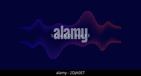 Vector abstract background with dynamic waves, dots, line and particles. Vector Illustration Stock Vector