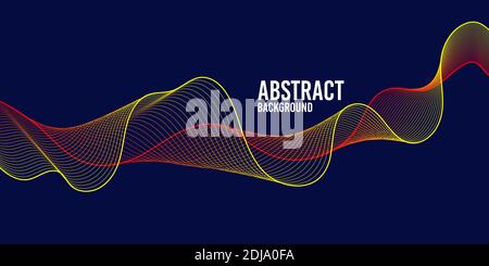 Vector abstract background with dot spiral sound wave, line and particles. Vector Illustration Stock Vector