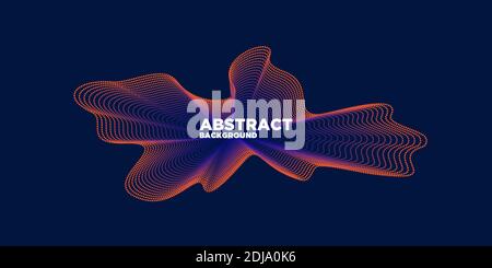 Vector abstract background with a colored dynamic waves, line and particles. Illustration suitable for design Stock Vector