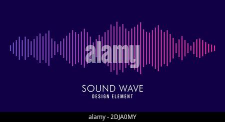 Modern Sound wave equalizer. Vector illustration on dark background - Vector Illustration Stock Vector