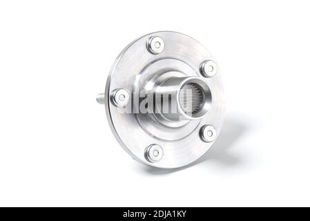 car wheel hub isolated on white. car parts Stock Photo