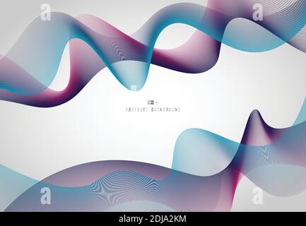 Abstract line tech pattern wavy of violet and blue gradient style background. Use for poster, cover, design, artwork, print. illustration vector eps10 Stock Vector