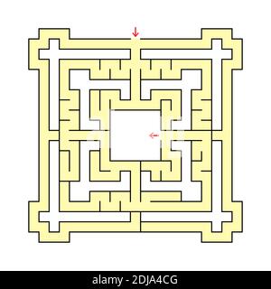 Abstract polygonal maze of fantastic shape. Vector illustration isolated on white background Stock Vector