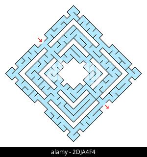 Abstract polygonal maze of fantastic shape. Vector illustration isolated on white background Stock Vector