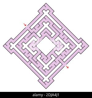 Abstract polygonal maze of fantastic shape. Vector illustration isolated on white background Stock Vector