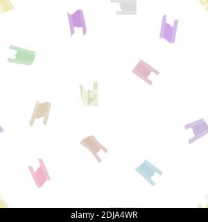 Plastic shopping bags seamless pattern background. Vector illustration pacages. Stock Vector