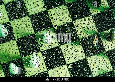 abstract background on chess theme. water bubbles multiple reflections. Stock Photo