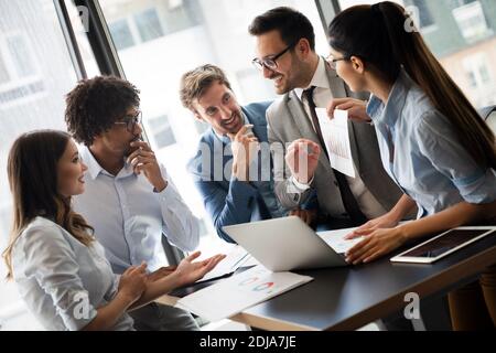 Programmer working in a software developing company Stock Photo