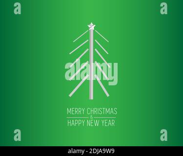 Abstract Christmas tree made of abstract hand stoke. Christmas tree greeting card, banner, poster design. Stock Vector