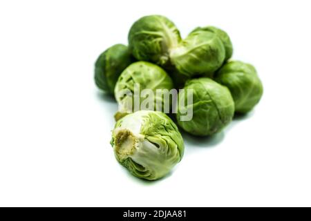 Brussels sprouts isolated on white background Stock Photo