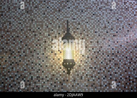 Details of a wall light in hammam Stock Photo