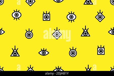 Seamless abstract geometric eye pattern Stock Vector