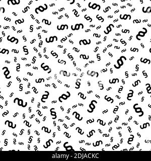 Section signs random seamless pattern. Vector paragraph marks background. Legal code or law theme. Stock Vector