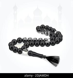 Muslim prayer beads. Muslim rosary beads. Islam symbol tasbih, rosary, beads, islam,prayer Stock Vector