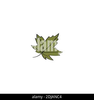 Maple leaf icon. Cute doodle vector illustration Stock Vector