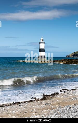 Penmon lighthouse Trwyn Du on the Isle of Anglesey Sir Ynys Mon North Wales UK Stock Photo