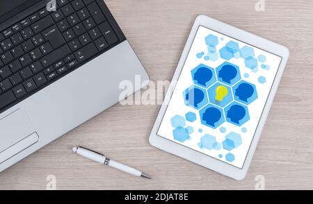 Teamwork idea concept shown on a digital tablet Stock Photo