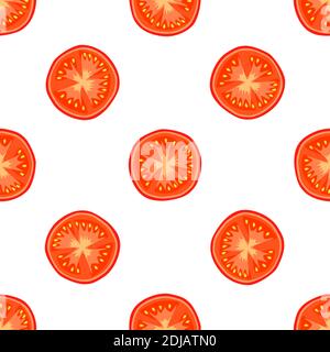 Illustration on theme of pattern red tomato, vegetable ketchup for seal. Vegetable pattern consisting of beautiful red tomato, many ketchup. Simple co Stock Vector