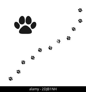 Cats paw. Pet footprint flat icon. Vector illustration isolated on white background Stock Vector