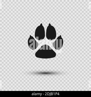 Pets paw. Dog footprint flat icon. Vector illustration Stock Vector