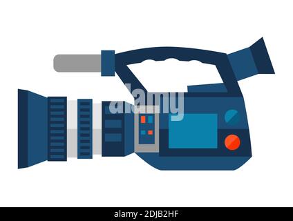 Illustration of reportage video camera. Stock Vector