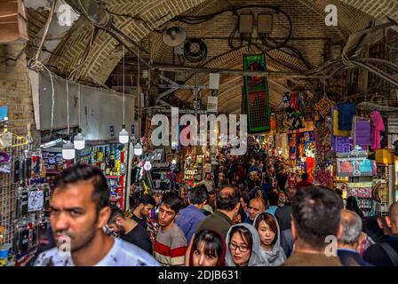 Interior of Tehran Grand Bazaar, Iran Stock Photo
