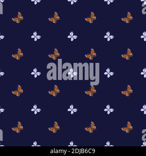 Seamless simple decorative vector butterflies pattern Stock Vector