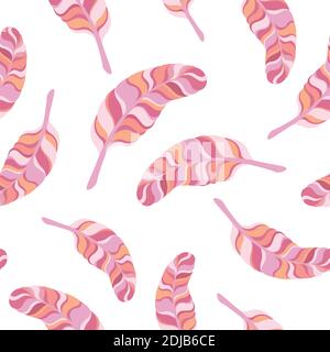 seamless pattern feathers on a white background. Stock Vector
