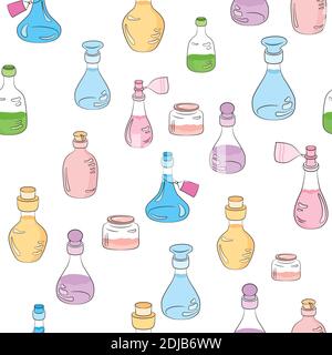 Jars seamless pattern on a white background. Stock Vector