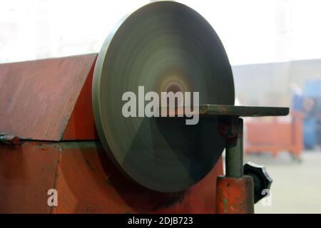 Grinding machine in the factory. Heavy industry. Industrial background. Stock Photo