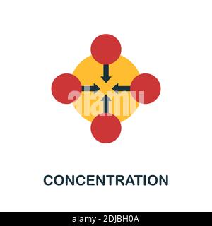 Concentration flat icon. Color simple element from stem education collection. Creative Concentration icon for web design, templates, infographics and Stock Vector