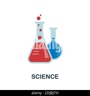 Science flat icon. Color simple element from stem education collection. Creative Science icon for web design, templates, infographics and more Stock Vector